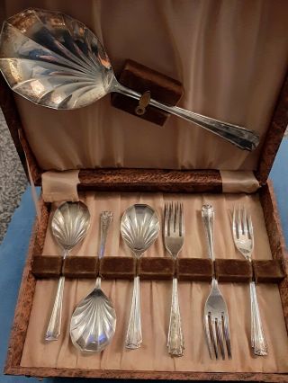 Vintage Silver Plated Desert Spoon And Folk Set