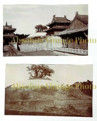 Old Albumen Photographs Chinese Temple China / Hong Kong Antique C.  1890