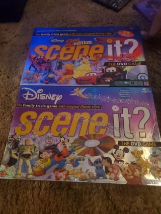 Scene It? 1st And 2nd Edition Disney Family Dvd Trivia Board Game Complete Rare