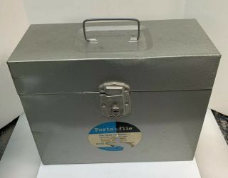 Vintage Porta - File Scotch Kooler Hamilton Metal Ohio 10x12.  5x5.  5 " No Key Opens