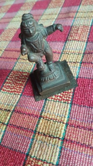 Rare Ancient Bronze Statue Indian : Hindu God Ganesha Temple Figurine - Special