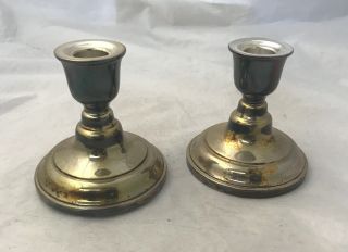 Antique Silver On Copper Candlesticks Made In England