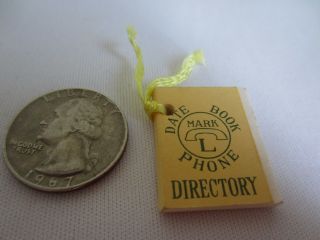 Vintage Dollhouse Miniature Bound Paper Date Book Phone Directory Made In Japan
