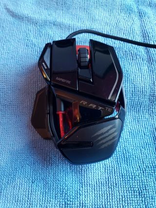 RARE Mad Catz Wired Laser Gaming Mouse [USB] R.  A.  T.  TE Tournament Gloss Black 3