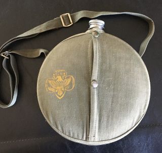 Rare Vintage Girl Scout Canteen Aluminum 1930’s