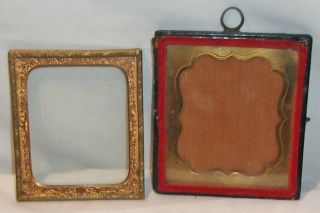 2 Vintage Antique Tintype Photo Frames With The Glass