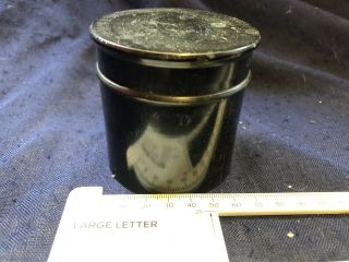 Antique Wooden Screw Top Lid Box Victorian Ebony Vanity Trinket Jar Lidded Pot