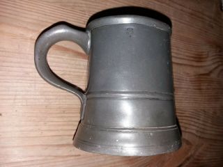 Antique Pewter Mug From The Prince Of Wales,  Horsham,  Various Marks,