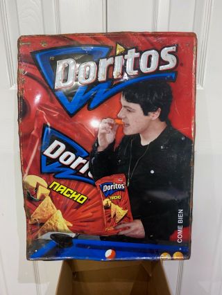 Nacho Cheese Doritos Tortilla Chips Mexican Advertising Metal Sign Rare Rustic