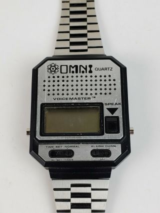 Vintage 1982 Omni Voice Master Talking Watch Early Electronics Voicemaster Rare