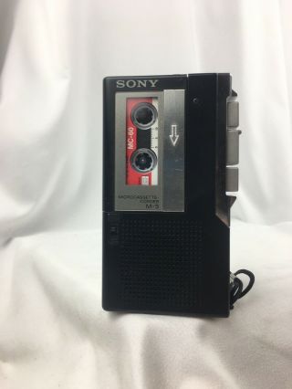 Vintage Sony M - 5 Microcassette - Corder Rare Black Recorder Made in Japan 2