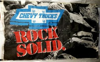 Vintage Rare Chevy Truck " Rock Solid " Authentic Flag 58 " × 36 " W/ Grommets.