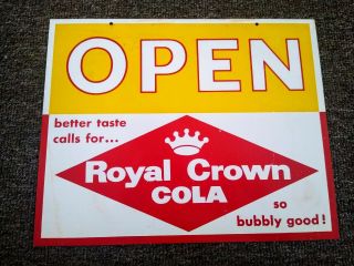 Very Rare 1950s Royal Crown Cola " Open / Closed " Sign.  L@@k