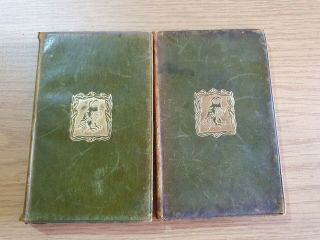 2 Vintage Antique Green Leather Bound,  Song of Hiawatha & Aurora Leigh a Poem - 4 2