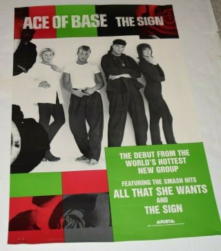 Rare Vintage Ace Of Base Promo Poster 24x36 Debut Arista The Sign