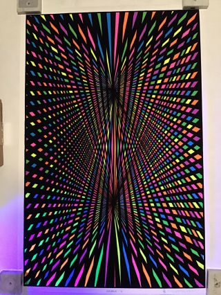 Double X Very Rare Vintage Psychedelic Optical Blacklight Poster