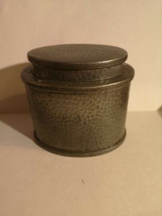 Civic Pewter Arts And Crafts Style Hammered Tea Caddy