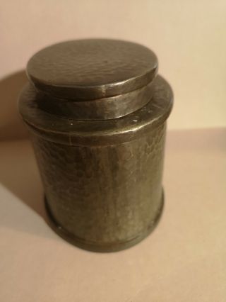 Civic Pewter Arts And Crafts Style Hammered Tea Caddy 3