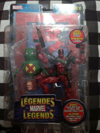 Marvel Legends Series Vi Deadpool & Doop Red Foil Variant Action Figure Rare
