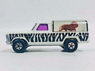 Rare 1973 Matchbox Lesney Rolamatics 57 Wild Life Truck In White Purple Windows