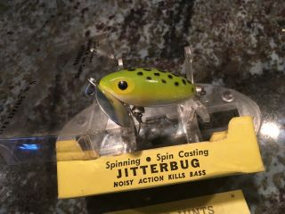 Vintage Fred Arbogast Spinning Jitterbug Fishing Lure Antique Tackle Box Bait 2