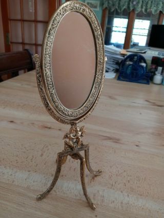 Vintage Miniature Stand - Up Swivel Mirror