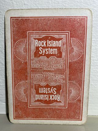 Quite Old Rock Island System Single Swap Playing Card - Antique