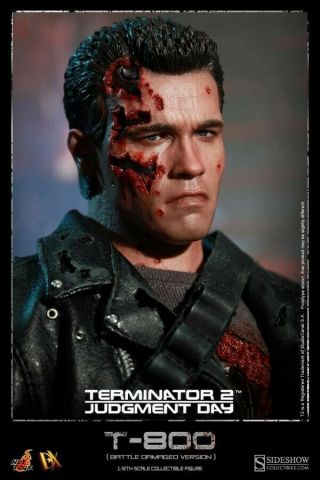 2013 Hot Toys 1/6 Terminator Battle T - 800 Figure Cond