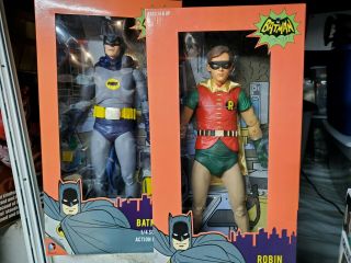 Neca Classic 1966 Adam West Batman And Burt Ward Robin 1/4 Scale Figure Nib