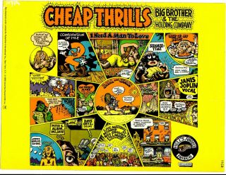 Janis Joplin Very Rare 1969 Promo Sticker For Big Brother “cheap Thrills” Lp