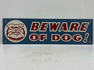 Vintage Rare Nos 1950’s 1960’s Old Metal Beware Of Dog Bulldog Sign