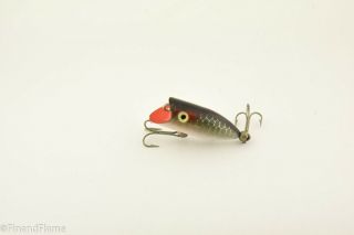 Vintage Heddon Tiny Lucky 13 Spook Antique Fishing Lure Green Scale CR4 2