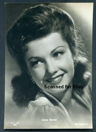Anne Baxter Glamour 1950s Antique Vintage Italian Series Photo Postcard