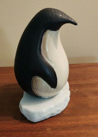 Maigon Daga Art Pottery Rare Fat Penguin On Granite Rock Mcm 70s