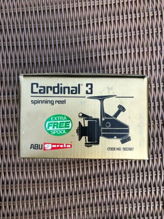 Vintage ABU GARCIA Cardinal 3 Spinning Reel Box with Papers RARE No Reel 3