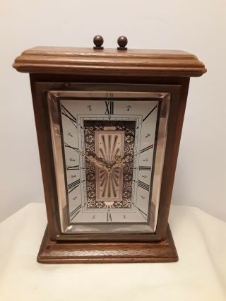 Rare Vintage Wood West German Alarm Clock By Adolf Jerger Mg.  Great