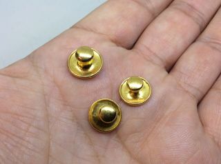 Antique Victorian 14ct Rolled Gold Set Of Three Shirt Studs C1890