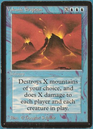 Volcanic Eruption Beta Pld Blue Rare Magic Gathering Card (id 140758) Abugames