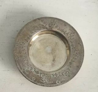 Hukin & Heath Early 20th Century Silver Plate Small Decorated Pin Dish 3137 9cm