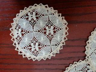 8 Vintage Nottingham Lace Coasters / Doilies 5 