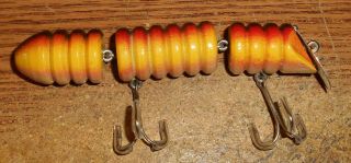 Early Oliver And Gruber Glowurm/wonderful Color/repaint/very Nice/very Rare Lure