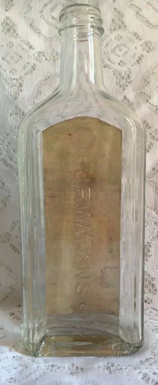 Vintage Antique Watkins Liniment Bottle With Label 11 Ounces 3
