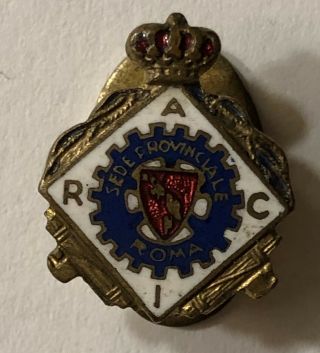 Rare Fascist Badge Royal Automobile Club Of Italy Raci Rome Mussolini Ww2 Duce