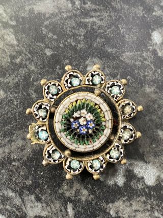 antique micro mosaic Pin Brooch With Defect 2