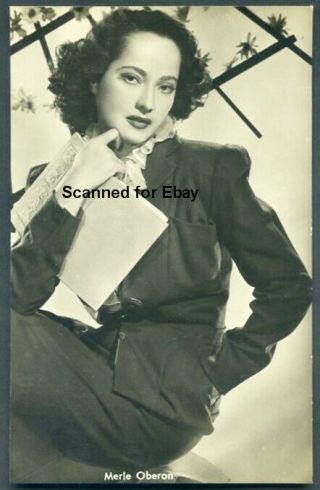 Merle Oberon Glamour 1930s Antique Orig Vintage Italian Series Photo Postcard