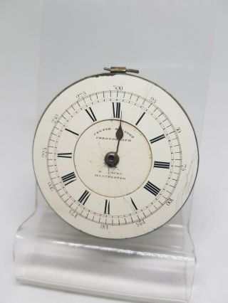 Antique H.  Samuel Manchester Chronograph Movement For Pocket Watch C1880 Spares