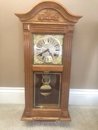 Rare Vintage Oak Wall Clock