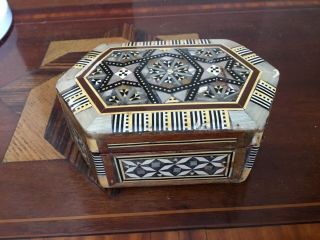 Vintage/antique Anglo Indian Mother Of Pearl Inlaid Box