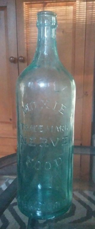 Antique Blown In Mold Moxie Nerve Food Bottle.