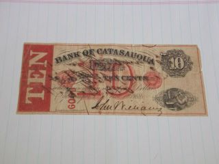 Rare 1862 10 Cent Note Bank Of Catasauqua Pa Large Currency